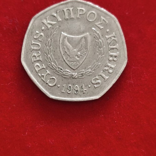 Cyprus 50 Cent Coin used