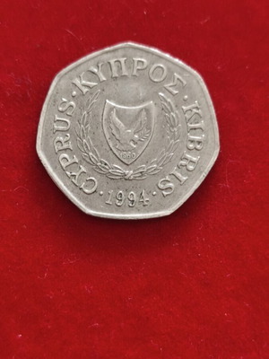Cyprus 50 Cent Coin used
