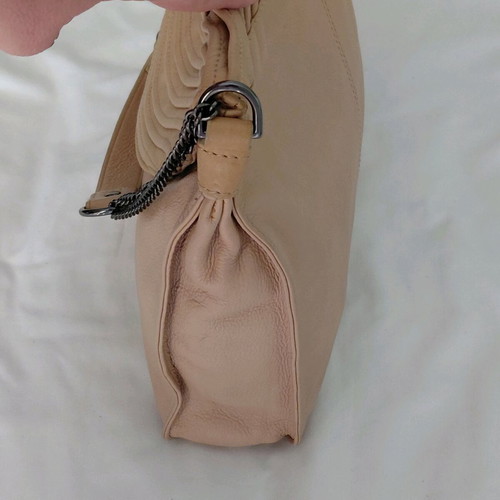 Zara leather shoulder bag like new, beige