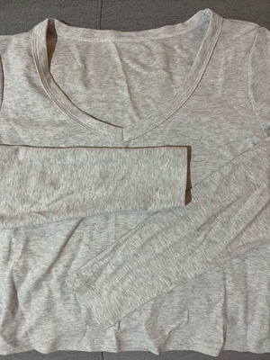 Grey melange long-sleeve blouse new, size S