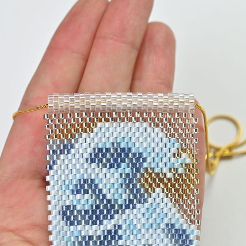 The Great Wave necklace made to order, blue and white