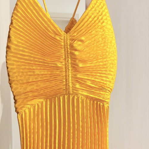 Next Yellow Satin Evening Dress like new, sizes S M