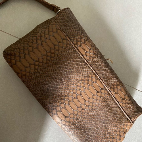Tres Jolie vintage clutch bag brown croco eco leather like new