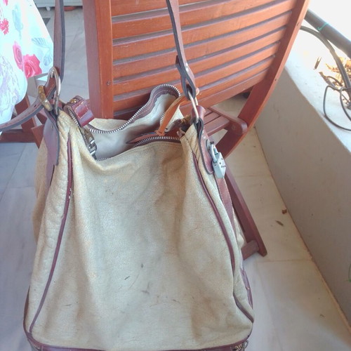 FSFA travel bag used, 80s vintage, brown and beige