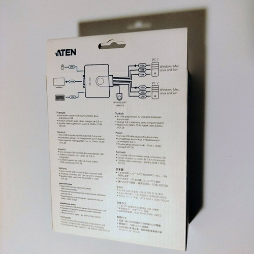 ATEN CS22U 2-Port USB VGA KVM Switch like new