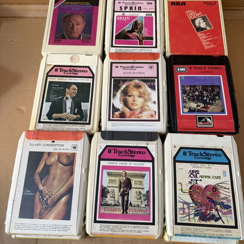 8 Track tapes like new, set of 27, rock genre