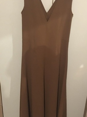 Warehouse v neck crepe dress, brown, size S from ASOS