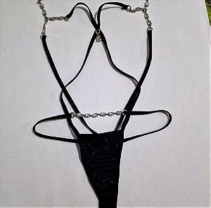 Sexy lingerie bodysuit chain details! Size S