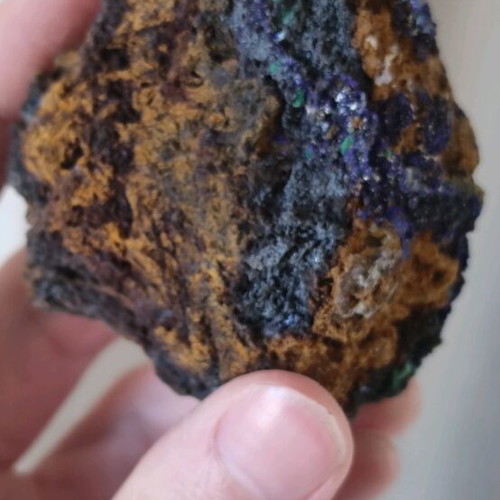 Manganese crystal with azurite and malachite new, Greek