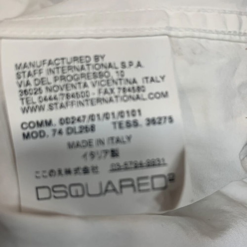 Dsquared2 men's shirt XL like new, white cotton