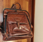 Authentic brown leather backpack new from Spain