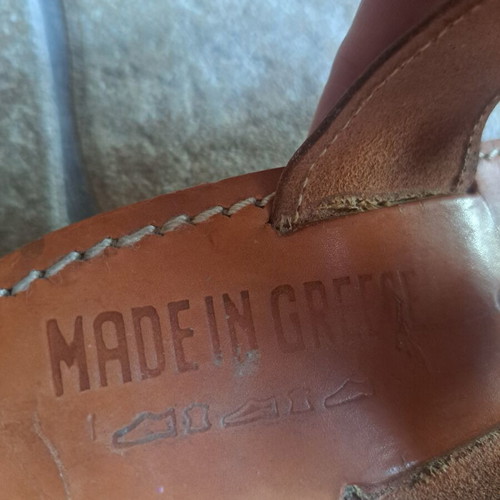 Leather sandals used, women's size 38, brown, 4cm heel