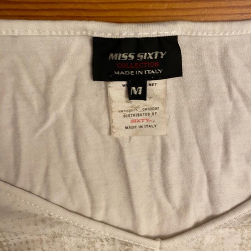 Miss Sixty white medium t-shirt with bat sleeves used oversized