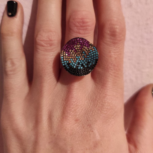 Silver 925 ring used with adjustable opening