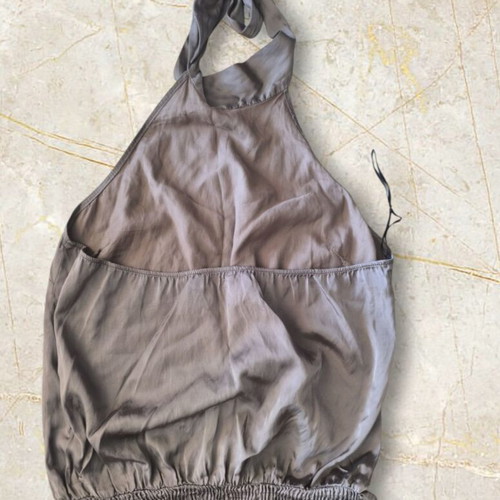 Satin one-piece used, size M-L, gray