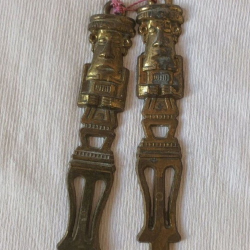 Bronze cutlery used, 35 cm, set of 2
