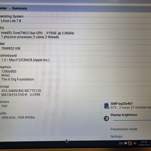 Apple MacBook 13" A1342 late 2009 Core 2 Duo 8GB RAM 128GB SSD