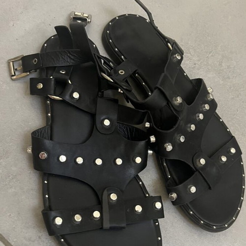 Sandals with studs used, size 38, black