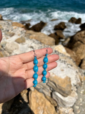 Handmade earrings unique design from polymer clay and steel new