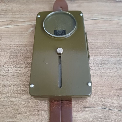 Military flashlight used, Swedish model post-WWII with leather strap