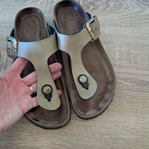 Goldstar leather slippers used beige, size 39/38