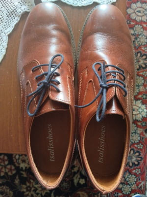 Tsalis Shoes leather men's casual shoes tan like new size 41