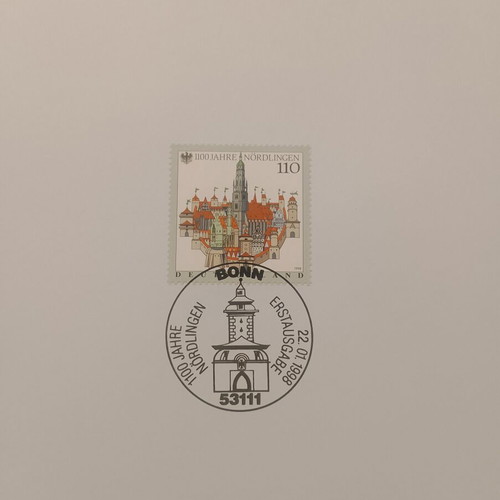 German stamps 1998 first day cover Bonn, pack of 10 mint