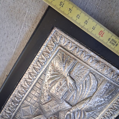 Silver icon of Saint Nicholas 950 grade, like new, 22×16cm