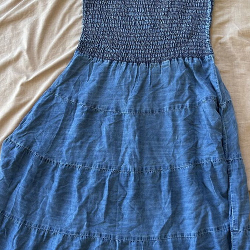 Strapless Maxi Dress Denim Look size XL like new