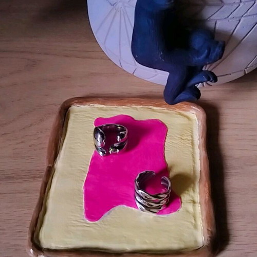 Clay dish shaped like toast new