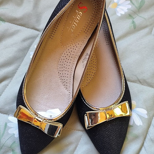 Seastar ballerinas size 40 new, black with gold details