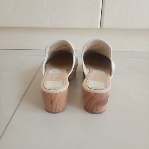 Dolce Vita Closen Clogs used, bone nubuck leather, wooden sole, size 38