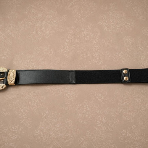 Lynne elastic belt with gold buckle like new, black, size 105 cm