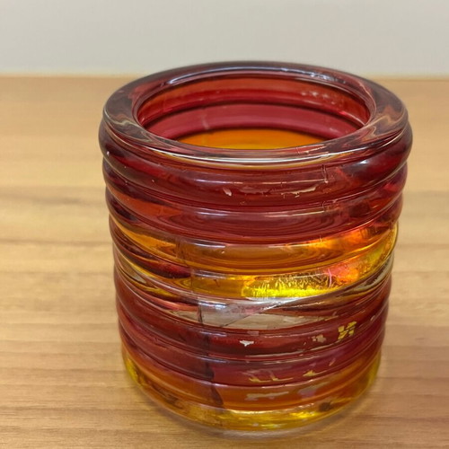 Glass candlesticks used, set of 2 pieces