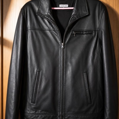 Men's leather jacket new, black, soft leather, sizes L XL