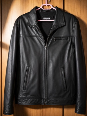 Men's leather jacket new, black, soft leather, sizes L XL