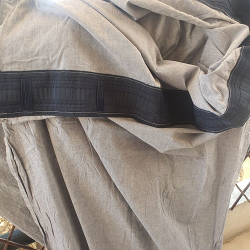 Cotton curtains gray, like new, set of two panels 1.46x2.94 m each