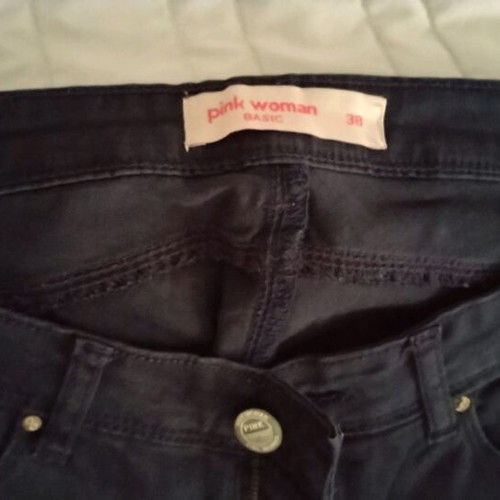 Pink Woman fabric pants like new, dark blue, size 38