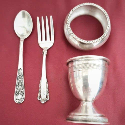 Handmade Silver 800 Egg Cup Set 1960s Vintage Boxed