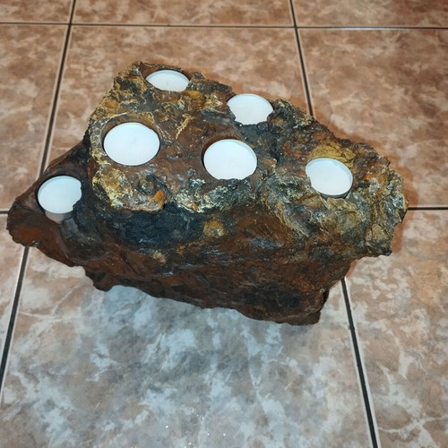Handmade Olive Root Candlestick with Ten Tea Light Holders like new