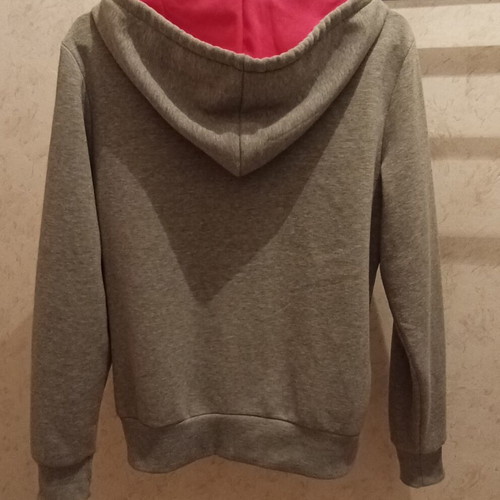 Women's sweatshirt with zipper XXL used, gray and pink