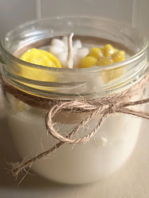 Soy scented candle with Madagascar vanilla fragrance new