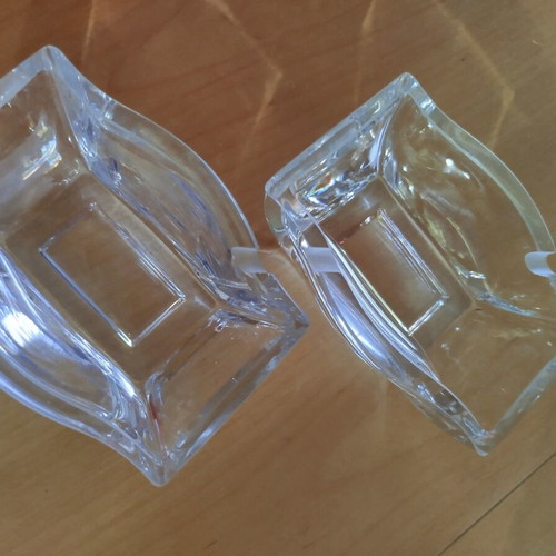 Crystal ashtrays like new, set of 2, transparent