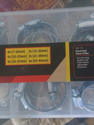 Set of metal hose clamps steel, new