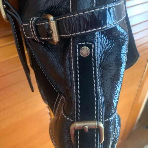 Tous handbag black vinyl and suede