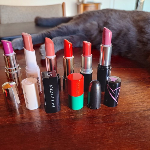 Lipstick set used, six shades including Mac and Nyx
