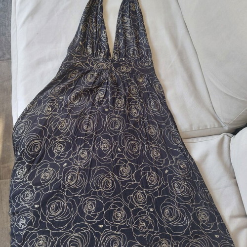 Golddigga Vintage Y2K Halter Dress with Gold Roses Size M like new