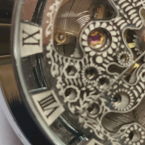 Winner skeleton watch new unisex with silver strap
