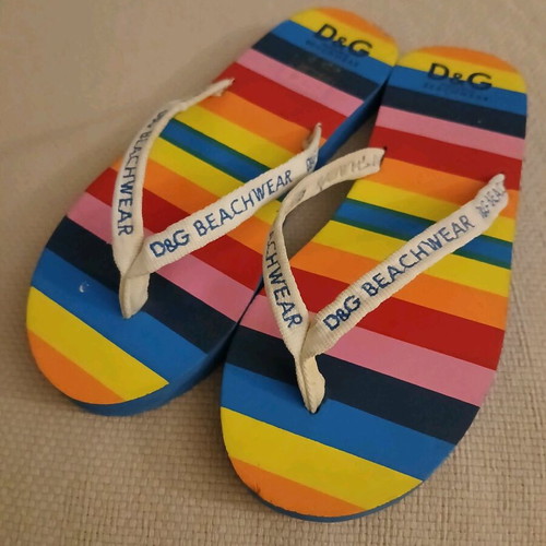 D&G Beach colorful children's flip-flops new size 33-34