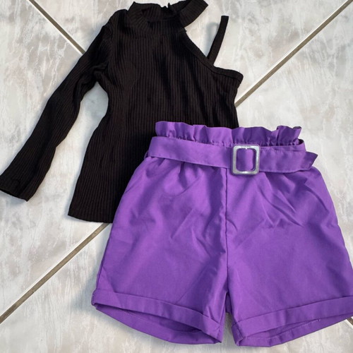 Girls' set for 3 years old like new, black and purple